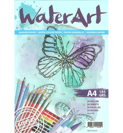Aquarelpapier glad wit A4  185gr 20vel – Kippers