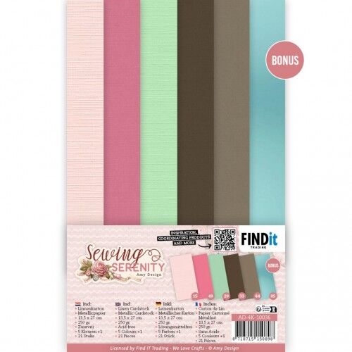 Linen Cardstock Pack – Amy Design – Sewing Serenity – 4K