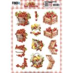 3D Push out Sheet - Berries Beauties - Sweet Strawberries - Strawberries in a Basket