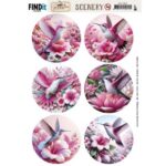 Scenery Push out - Berries Beauties - Pink Hummingbird - Round