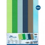 Linnen Cardstock Pack - Berries Beauties - Blue Meadow - A4