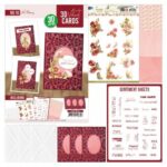 3D Velvet Cards A6 - Red Flowers