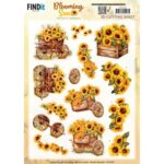 3D Knipvel - Berries Beauties - Blooming sun - Sunflower Wagon