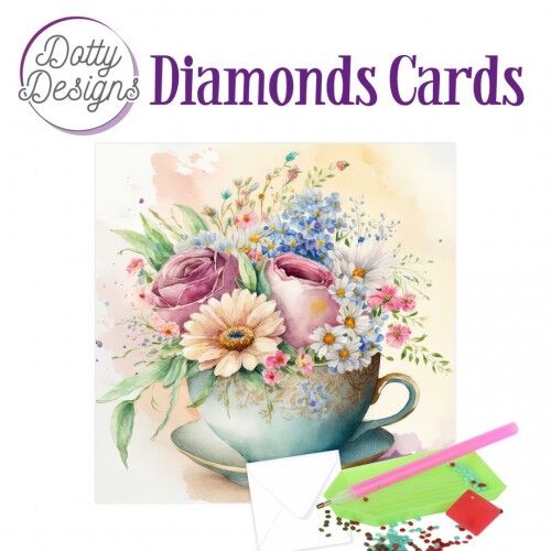 Doty Designs Diamond Cards – Cup of Blooms 1