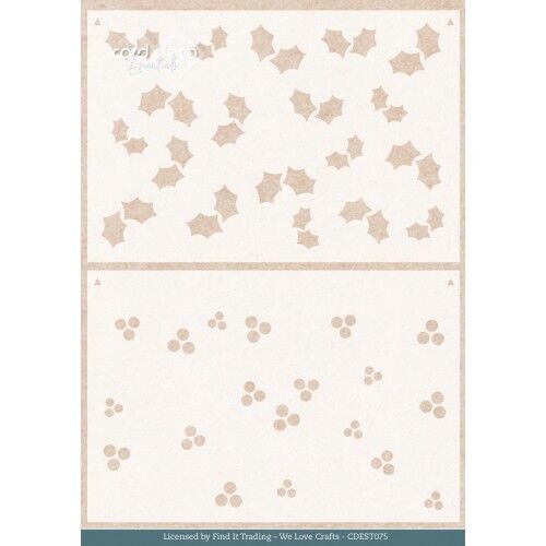 Stencil – Card Deco Essentials – Floral Christmas- Floral Holly Pattern A5