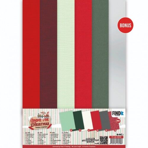 Linnen Cardstock Pack – Yvonne Ceations – Floral Christmas- A4