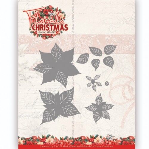 Snijmal – Yvonne Ceations – Floral Christmas- Poinsettia