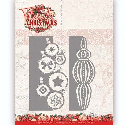 Snijmal – Yvonne Ceations – Floral Christmas- Bauble Borders