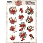 3D Uitdrukvel  - Yvonne Ceations - Floral Christmas- Floral Poinsettia