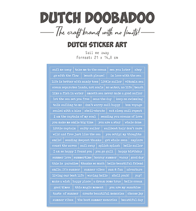 Dutch Doobadoo –  Sticker Sail me Away