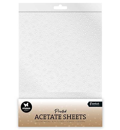 StudioLight – Acetaat  / Mica  Snowflakes White Essentials nr. ACS15