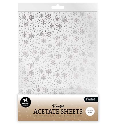 StudioLight – Acetaat  / Mica Snowflakes Silver Essentials nr. ACS17