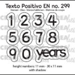 Crealies snijmal  Texto Positivo 1,2,3, jaar