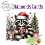 Diamond Cards, Christmas Raccoon