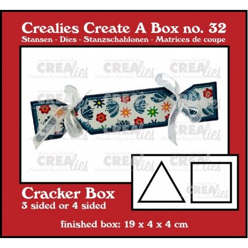 Crealies Create A Box stans no. 32, Cracker 3 en 4 kantig