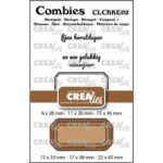 Crealies Snijmal + stempel - Combies Stempelsset Kerst 02: 2 teksten + 1 tag/label