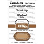 Crealies Snijmal + stempel - Combies Stempelsset Beterschap 02: 2 teksten + 1 tag/label