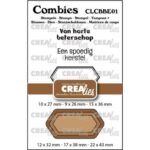 Crealies Snijmal + stempel - Combies Stempelsset Beterschap 01: 2 teksten + 1 tag/label