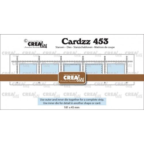 Crealies Snijmal –  Postzegelstrip XL 5x horizontale rechthoeken