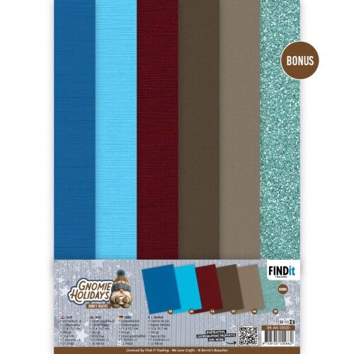 Linen Cardstock Pack – Berries Beauties – Gnomie Holidays – A4