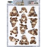 3D Pushout Sheet - Berries Beauties - Gnomie Holidays - Brown