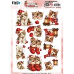 3D Pushout Sheet - Berries Beauties - A Very Furry Christmas - Kitten