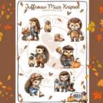 Juffrouw Muis Knipsel - Herfst Egeltjes