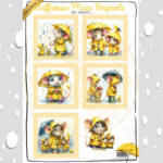 Juffrouw Muis Knipsel - Het regent...