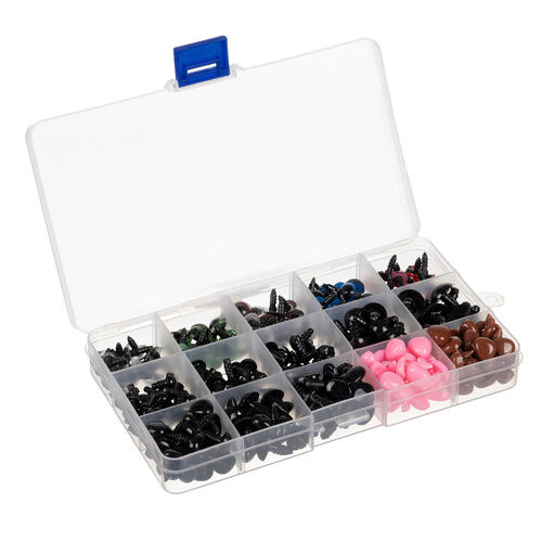 Veiligheidsogen en -neuzen voor knuffeldieren – 560 onderdelen in opbergdoosje met vakken