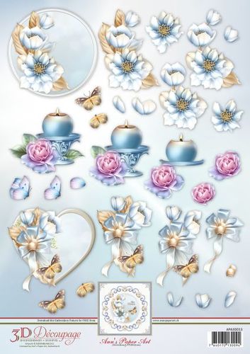 Frosted Florals 3D Decoupage Sheet Ann's Paper Art