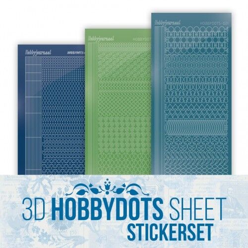 Stickerset 3D Hobbydots Sheet – Berries Beauties – Blue Hydrangeas