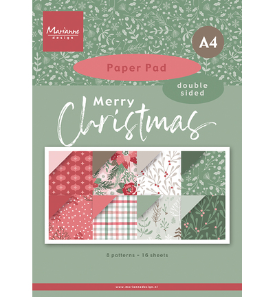 Merry Christmas – A4 paperpad Marianne Design PK9217