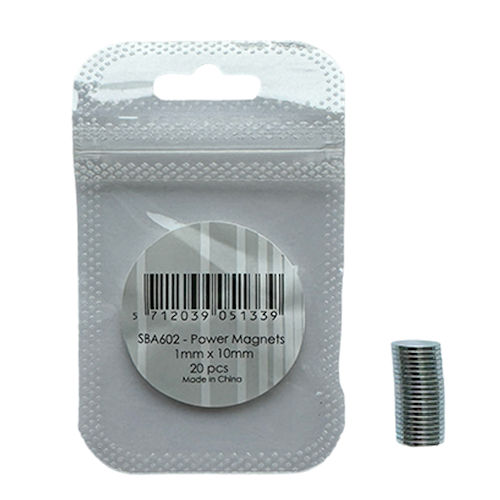 HobbyGros – 20x power magneetjes (1 mm x 10mm)