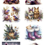 fairy bells -3D setje 17- Kerst paars 2