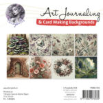 Art Journaling & Card Making Backgrounds Set 8 - Fairybells  Groen-lila-zalm