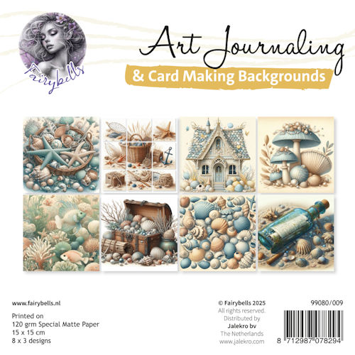 Art Journaling & Card Making Backgrounds Set 9 – Fairybells Zomer, zand en zee