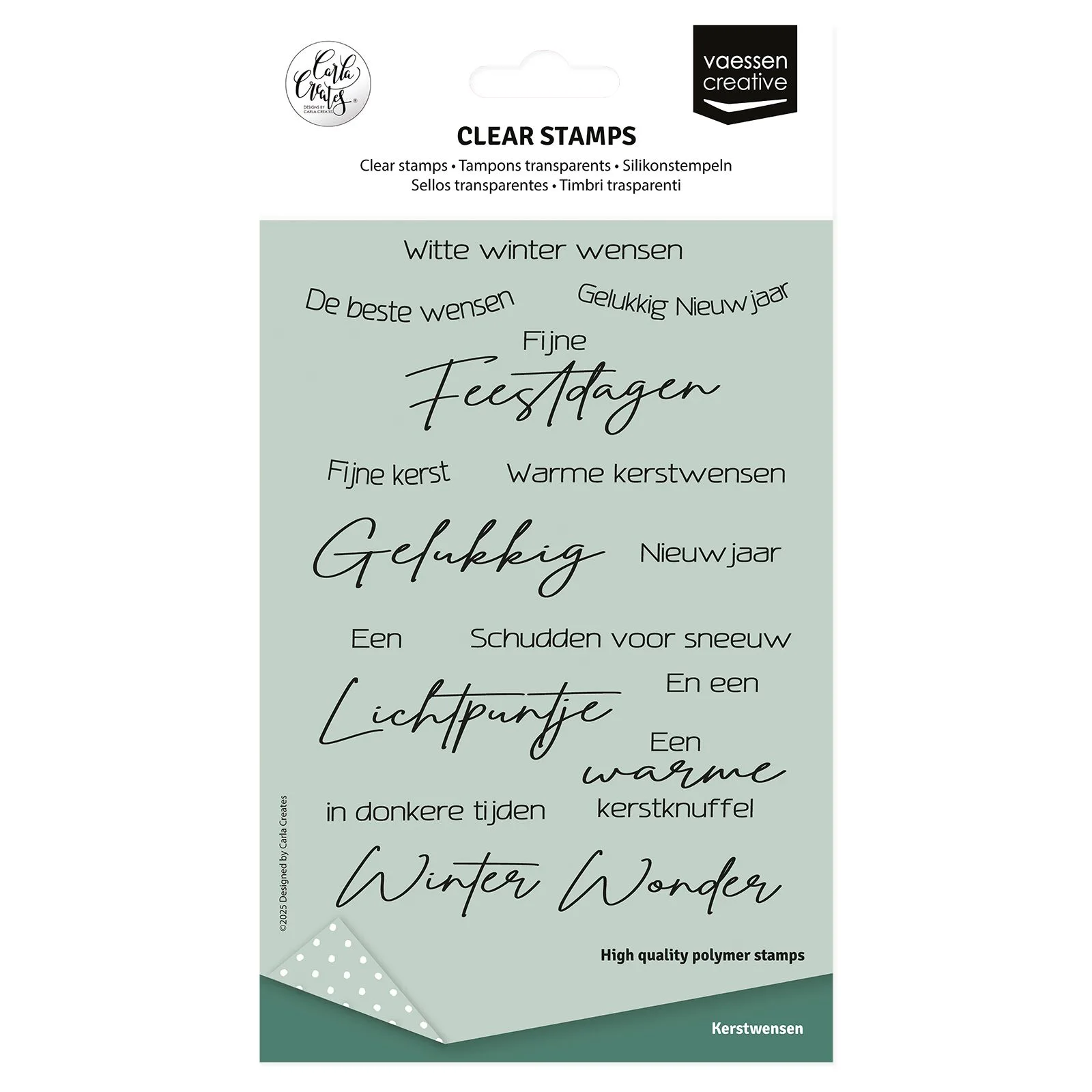 Vaessen Creative • Clear Stamps Nederlandse Kerstteksten 17st. – Carla Creates