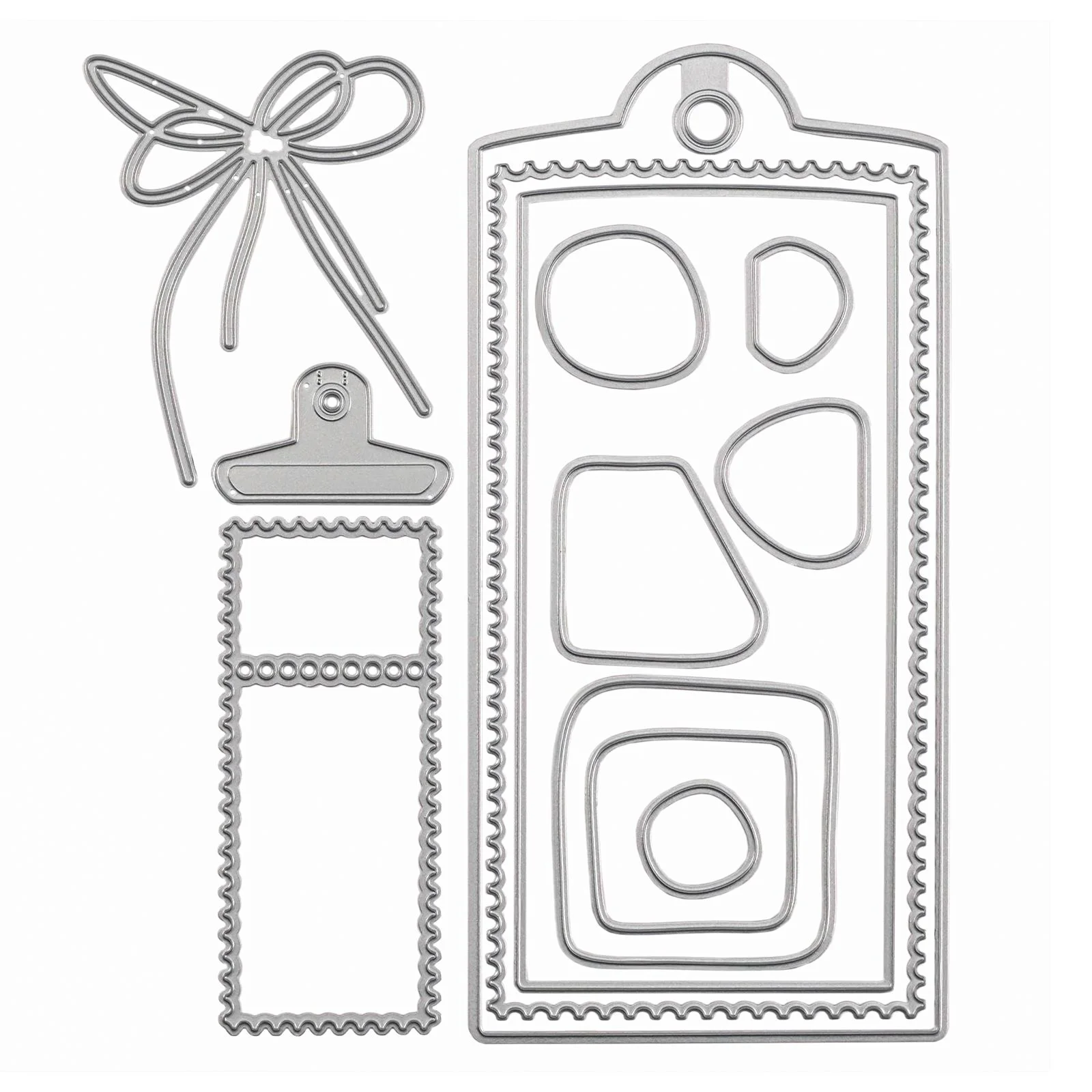 Vaessen Creative • Snij- en Embossingmallen Label 13st. - Carla Creates - Afbeelding 2