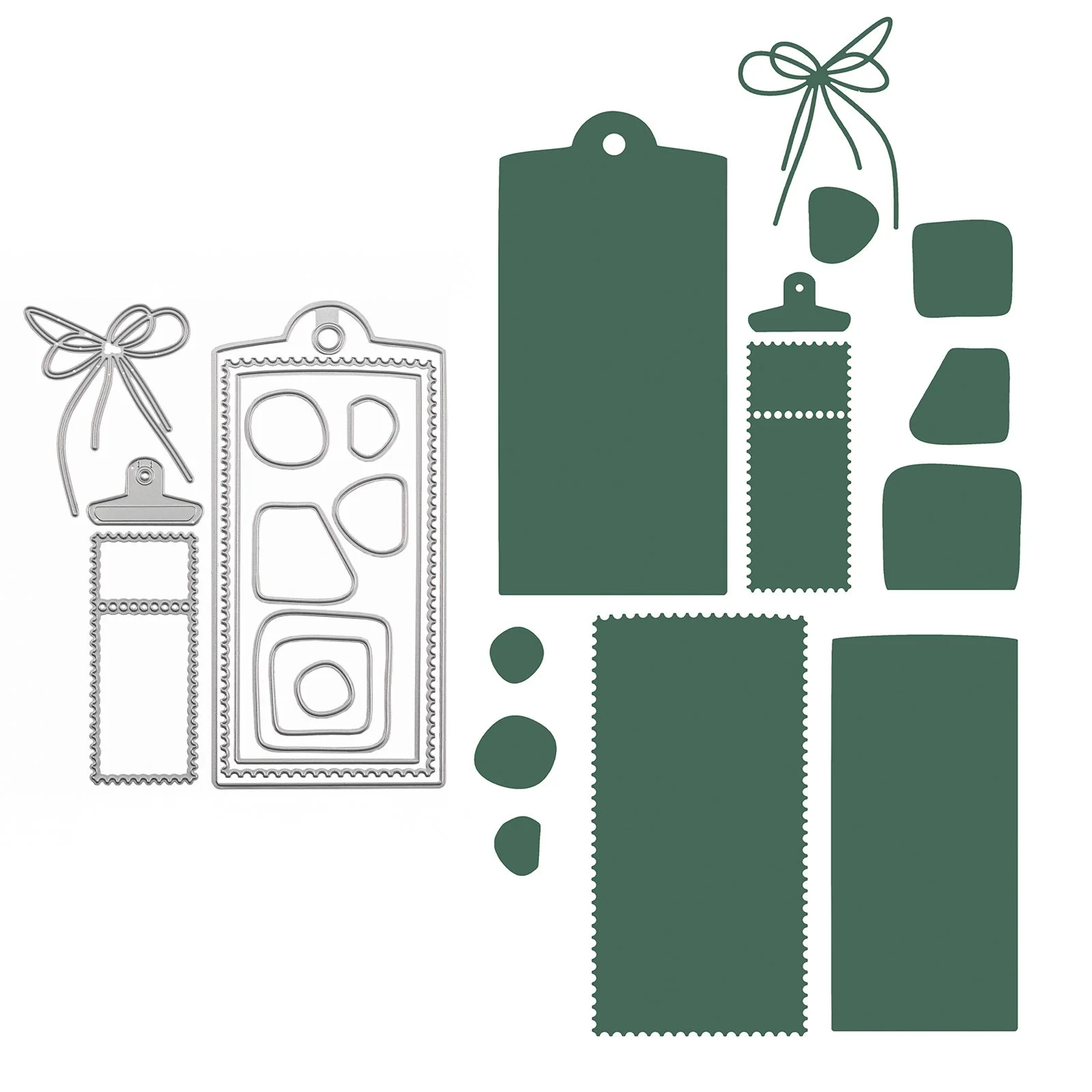 Vaessen Creative • Snij- en Embossingmallen Label 13st. - Carla Creates - Afbeelding 3