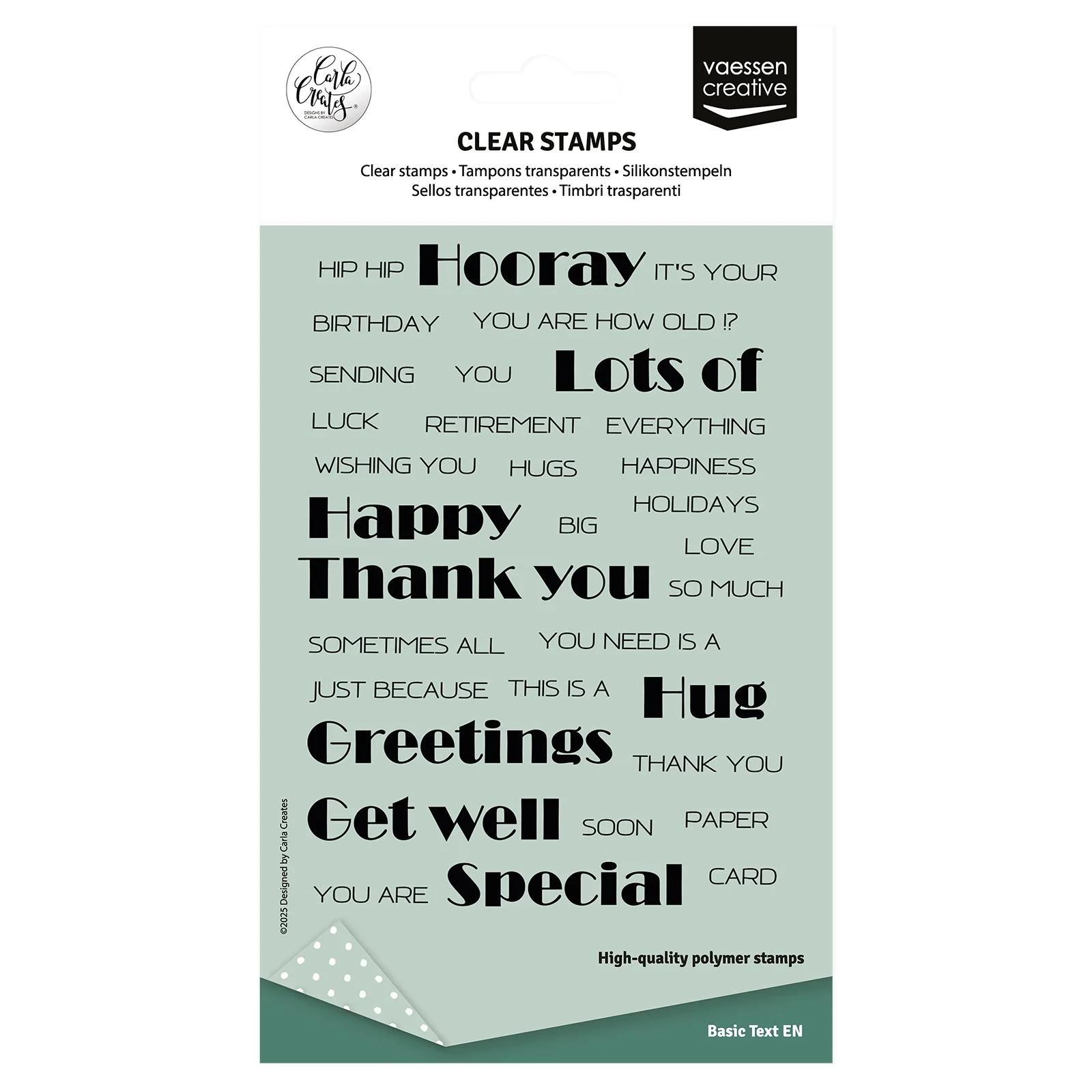 Vaessen Creative • Clear Stamps Engelse Teksten 34st. –  Carla Creates