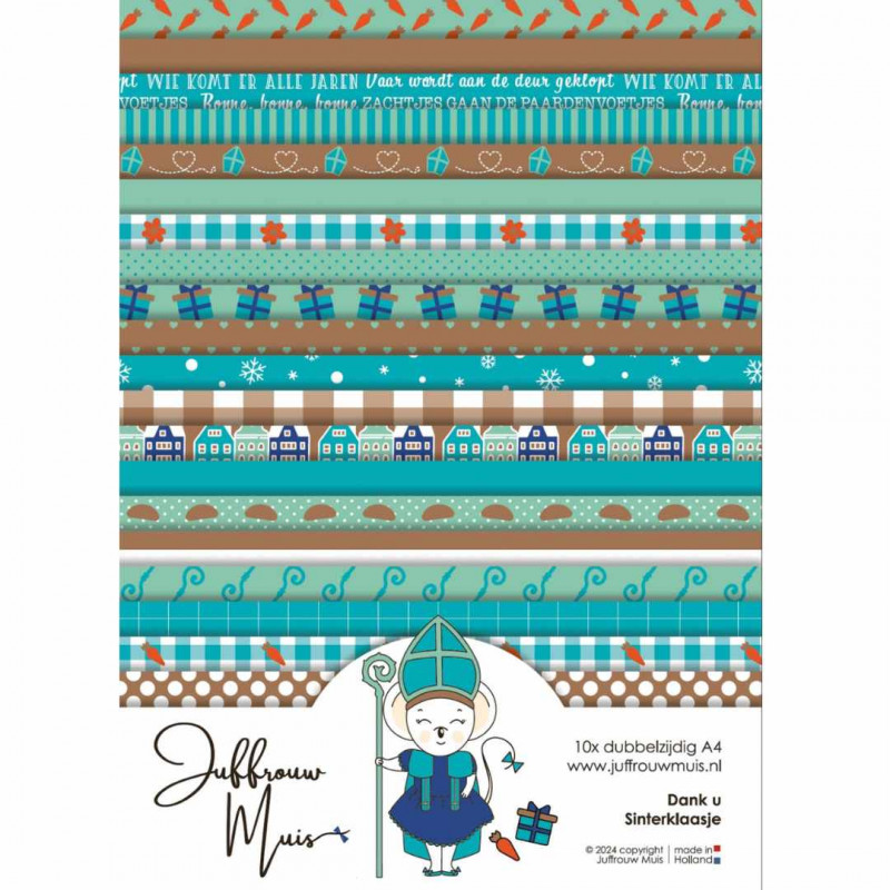 Juffrouw Muis Cardstock A4 – Dank u Sinterklaasje
