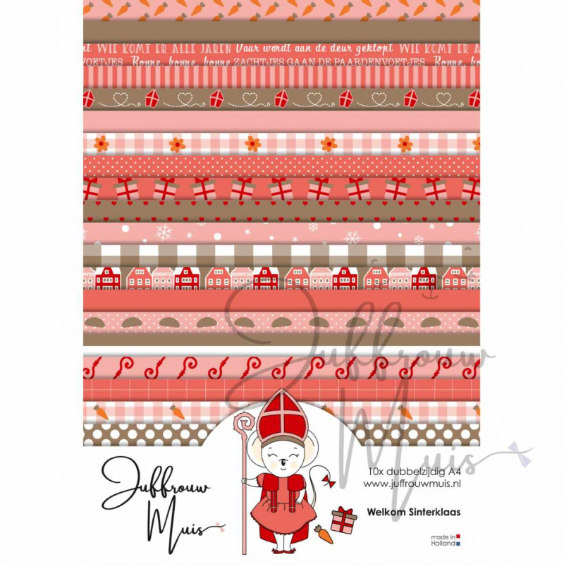 Juffrouw Muis Cardstock A4 – Welkom Sinterklaas