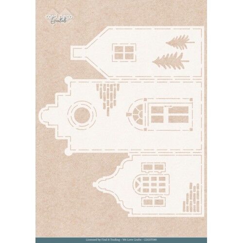 Stencil – Card Deco Essentials – Cosy WInter – Cosy House Card – A4
