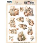 3D Pushout Sheet - Berries Beauties - Cosy WInter - Cosy Bear