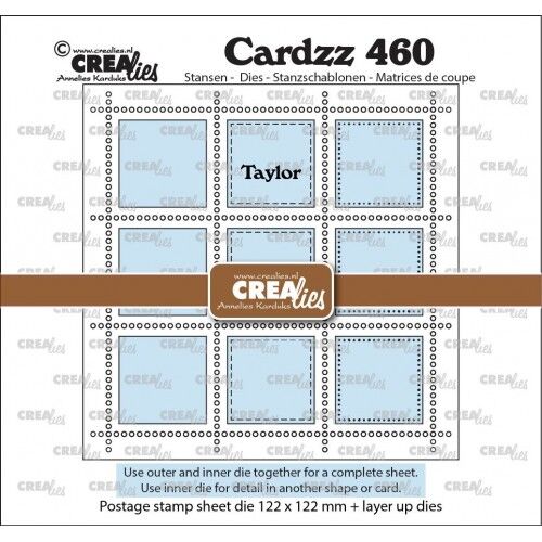 Vierkant Postzegelvel Taylor met 9 vierkanten 122 x 122 mm