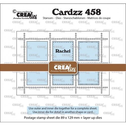 Rechthoekig Postzegelvel Rachel met 6 rechthoeken 89 x 129 mm