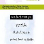 **-49%** CraftEmotions clearstamps 6x7cm - een lach voor jou 5x NL tekst