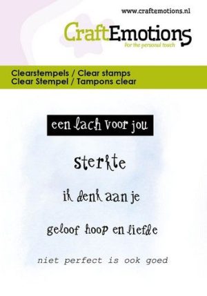 **-49%** CraftEmotions clearstamps 6x7cm – een lach voor jou 5x NL tekst