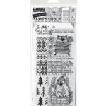 Stampers Anonymous - Mixed Media #34 Snarky Cat Christmas Stamps/Stencil (THMM134) - Tim Holtz