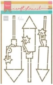 **EUROKNALLER** Vuurwerk Stencil - Marianne Design PS8050